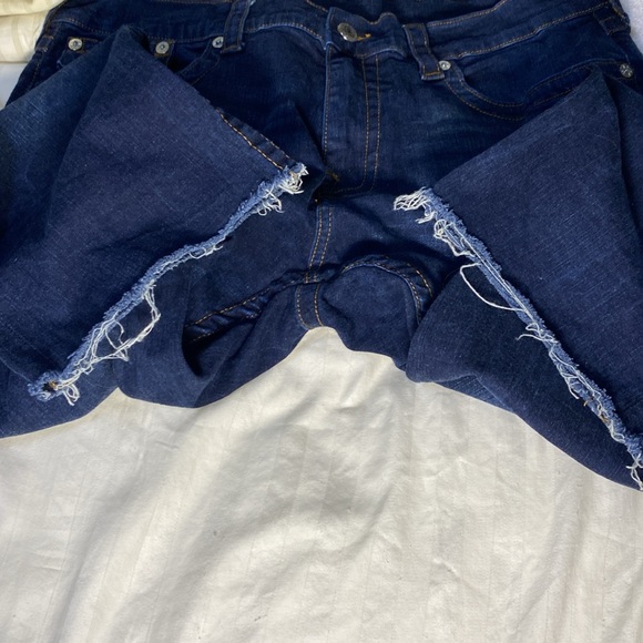 True Religion Jeans Ricky Relaxed Straight Size 38 Raw Hem Altered Length *READ* - Picture 7 of 11